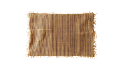 Photo of square burlap fabric sample isolated on transparent background.png