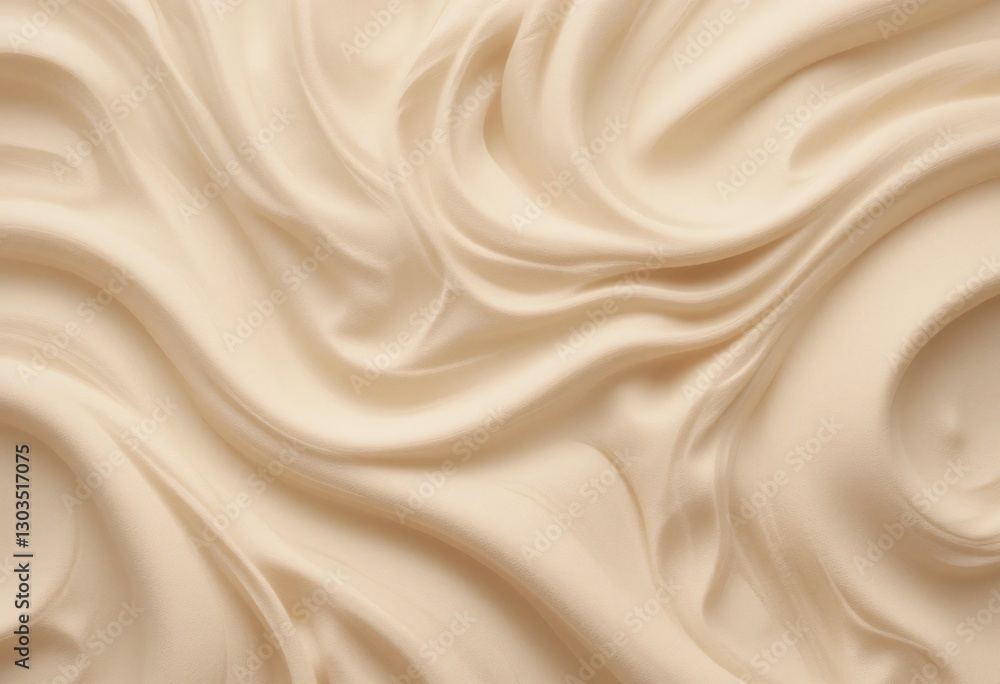 Poster elegant cream fabric. flowing material. softness. texture highlights. wavy lines. simplicity capture