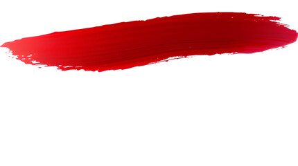 Photo of red paintbrush stroke isolated on transparent background.png