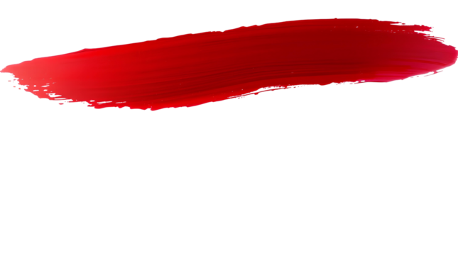 Photo of red paintbrush stroke isolated on transparent background.png