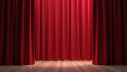 Red curtains in a theater setting