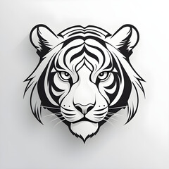 simple tiger head vector