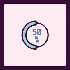 Depiction of Percentage Progress Represented by Half Filled Circle Form