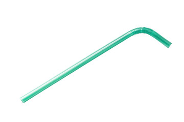 Artistic representation of a flexible green straw on a clean white background showcasing simplicity isolated on transparent background