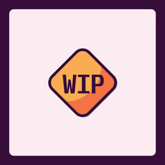 Vibrant graphic of a 'Work In Progress' marker signaling development phase