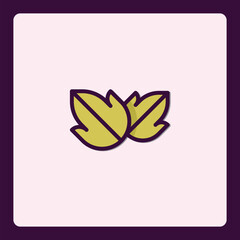 Minimalist leaves illustration conveys freshness and organic natural products