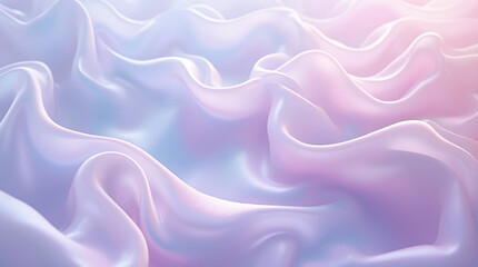 Obraz premium Flowing Light Iridescent Pastel Satin Soft Waves Texture Pink Blue Purple Elegant Backdrop