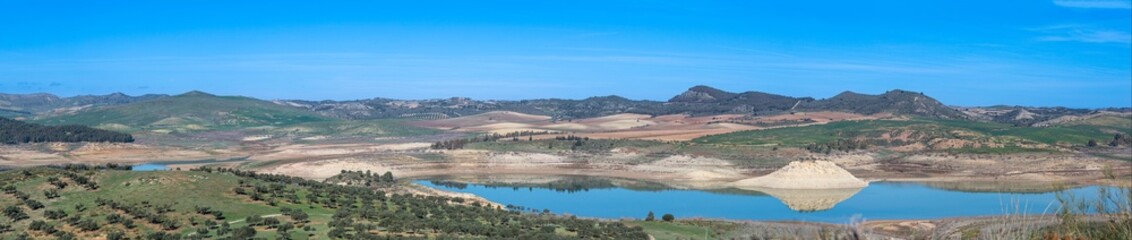 Guadalhorce or Guadalteba reservoirs are group of six reservoirs on the middle course of the Guadalhorce River and two of its largest tributaries: Turon River and Guadalteba River, Andalusia, Spain