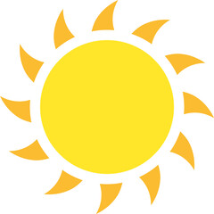 Yellow sun icon. Vector illustration.