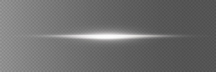White light beam with light effect. On a transparent background.
