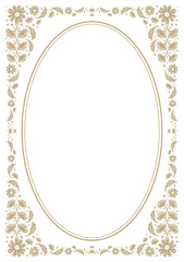 Beautiful floral flower border frame background in vintage victorian art nouveau illustration style for invitation poster printable card fairy tale book page journal memo notes digital scrapbook paper