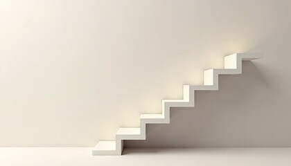 White staircase against minimalist wall