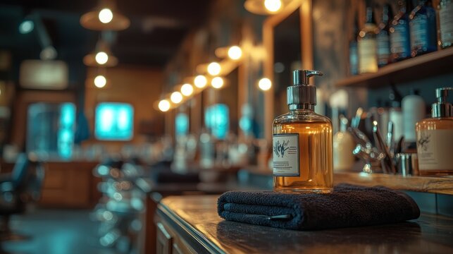 Barber shop grooming products & towels