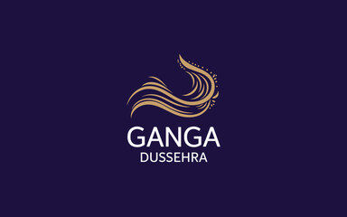Fototapeta premium Elegant Ganga Dussehra Logo Design