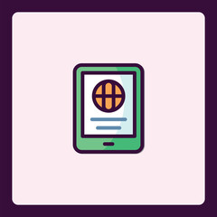 Stylized Global Connection Icon on Modern Digital Tablet Interface