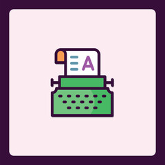 Stylized typewriter icon illustration for writing and journalism themes