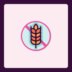 Stylized gluten-free icon symbol with crossed grain, conveying dietary restriction