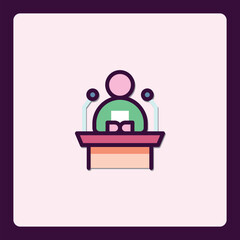 Presentation Icon in Minimalist Design Style for Web and Graphic Design