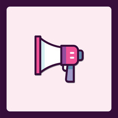 Stylized Megaphone Icon with Pink Accents for Creative Projects
