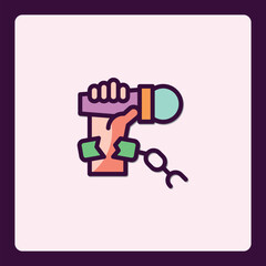 Conceptual hand breaking free from shackles, symbol of liberty and justice