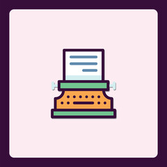 Retro Typewriter Icon Representing Writing, Journalism and Creative Process