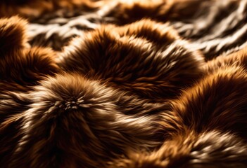 Fototapeta premium detailed close shot opulent fur patterns showcasing rich texture intricate designs luxurious tones, soft, fluffy, plush, stylish, elegant, vibrant, smooth