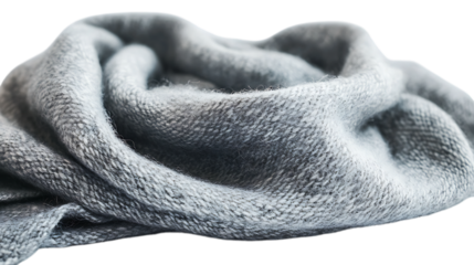 Soft gray knitted scarf or blanket.