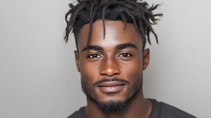 Portrait of a Young Man with Dreadlocks and Shimmering Particles on his Face