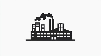 Naklejka premium Industrial complex silhouette, factory, city, smoke, background, illustration, graphic design, stock photo