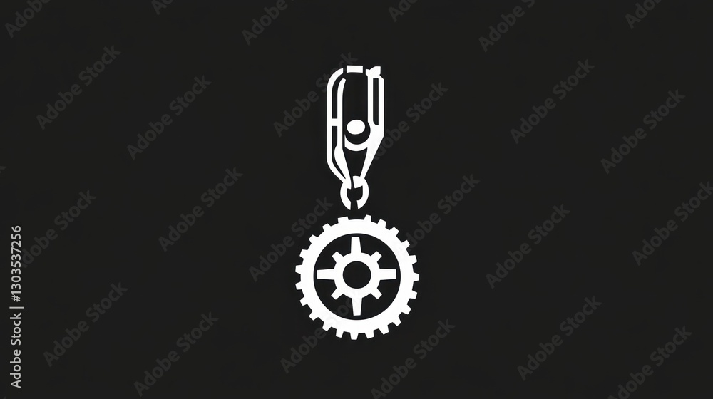 Aufkleber abstract gear icon on dark background. possible use stock photo for design projects