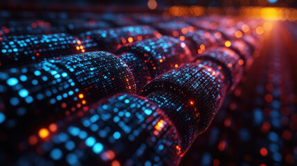 A digital representation of blockchain technology, futuristic finance concept