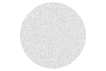 Gradient background with a grainy texture, scattered dots, and noise. Circular strokes form a circle with a stipple effect, creating a diffuse abstract artwork.