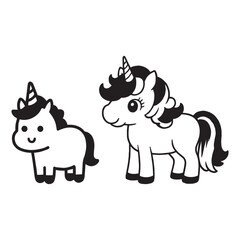 Obraz premium unicorn silhouette vector