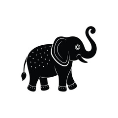 elephant vector illustration on white background.Elephant Ornament Silhouettes Collection.