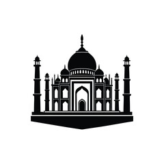 taj mahal vector illustration.mosque logo art illustration vector silhouette isolated white background.