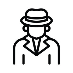 26 detective line icon illustration vector graphic.eps