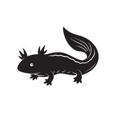 Simple Minimalistic Creative axolotl,  isolated on white background 
