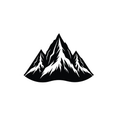 vector illustration of mountain landscape silhouette on white background.