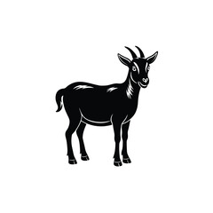 vector silhouette of a deer on white background.