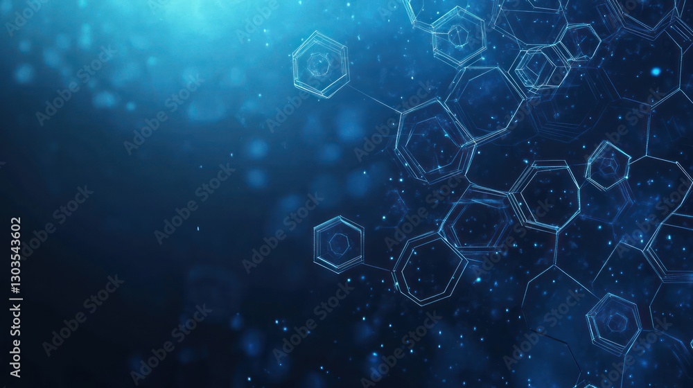 Poster abstract hexagonal molecular structure background. use scientific presentation or website background