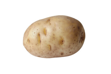 A brown potato against a soft background highlights its earthy texture and shape isolated on transparent background