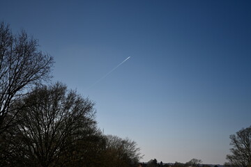 blue sky and chem trail
