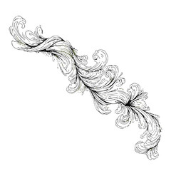 Fototapeta premium Abstract floral swirl tattoo design with intricate line work in black-and-white style 