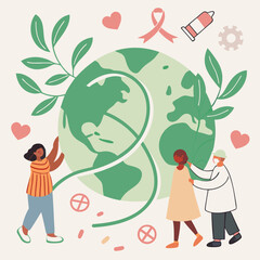Obraz premium World Health Day is a global health awareness day celebrated every year on 7 April, under the sponsorship of the World Health Organization, as well as other related organizations. In 1948, the WHO hel