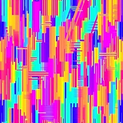 Obraz premium Abstract Cityscape: A vibrant, abstract cityscape rendered in a dazzling array of bright colors, creating a sense of movement and energy.