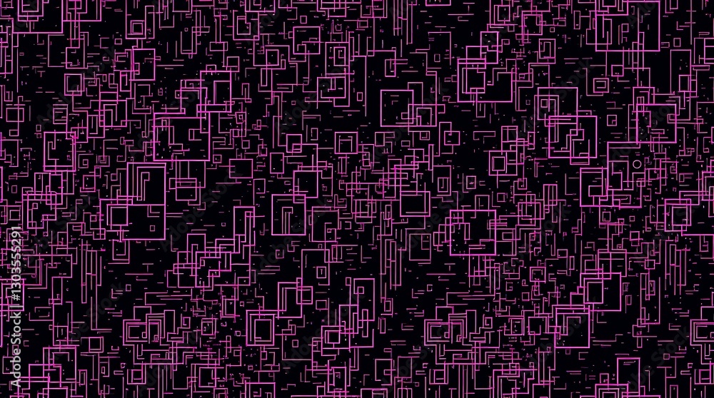 Aufkleber abstract pink squares on black background: a visually captivating abstract design composed of countl