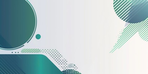 professional business presentation background concept template, green geometric fractal on white background, 