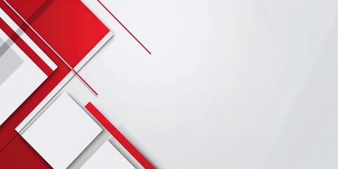 professional back drop for project and business, clean minimal geometric red fractal floating on white background