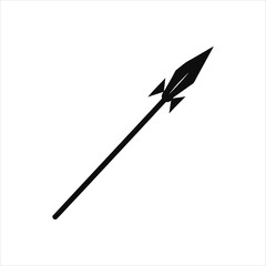 Tribal Spear Symbol Black Silhouette Vector Illustration