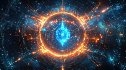 Obraz premium Artificial intelligence controlling futuristic smart